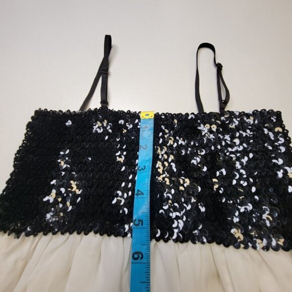 Spaghetti Strap  Empire Waist Sequin White Dress One Size - Picture 7 of 11